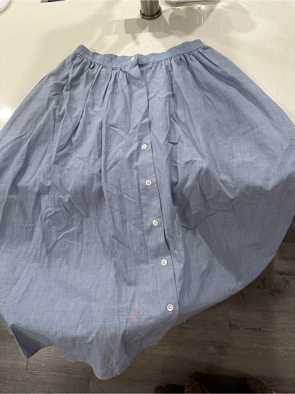 VTG Ralph Lauren Light Blue Button-Front Full Circle Skirt